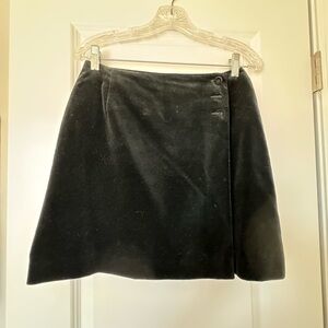 Gap black velvet wrap miniskirt